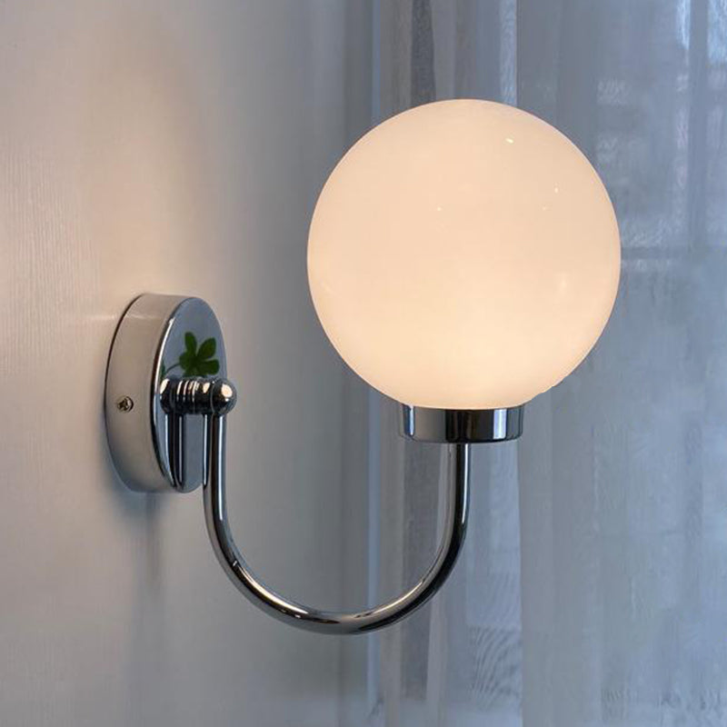 Nordic Vanity Light Creative Glass Ball Shade Wall Light Sconce for Washroom