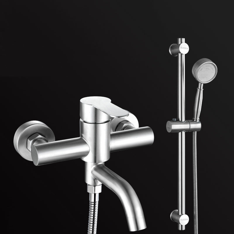 Modern Bathtub Faucet 304 Stainless Steel Swivel Spout Wall Mounted Tub Faucet Trim