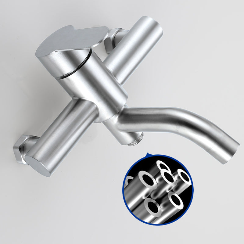 Modern Bathtub Faucet 304 Stainless Steel Swivel Spout Wall Mounted Tub Faucet Trim