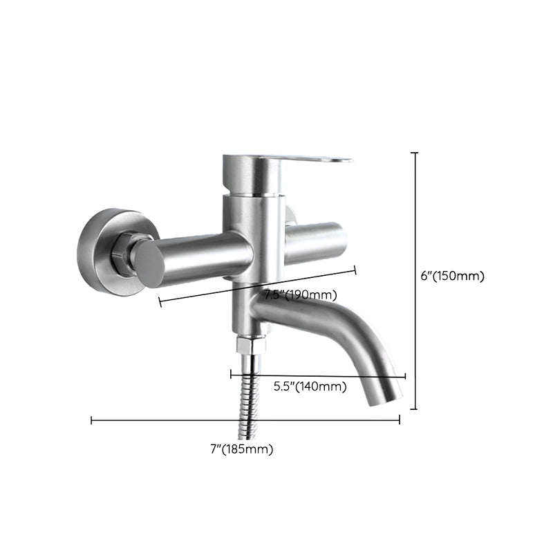Modern Bathtub Faucet 304 Stainless Steel Swivel Spout Wall Mounted Tub Faucet Trim