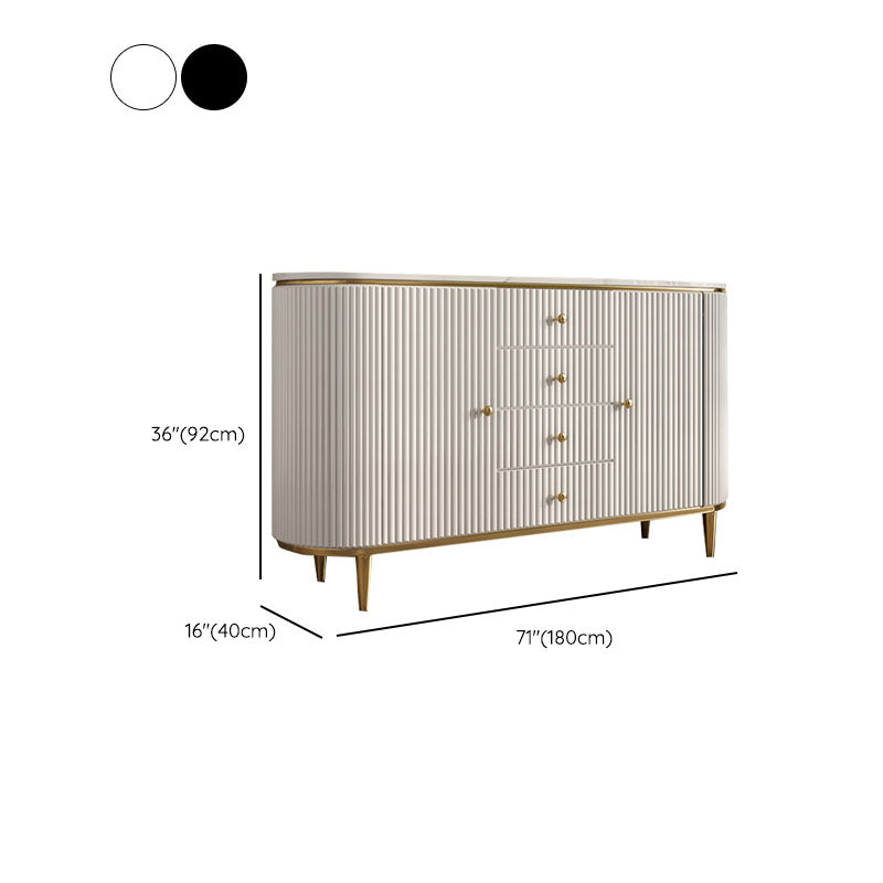 Glam Horizontal Combo Dresser White/Gray Dresser with Storage for Home