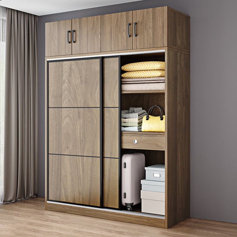 Modern Style Freestanding Wardrobe Pine Wood Wardrobe with Drawer