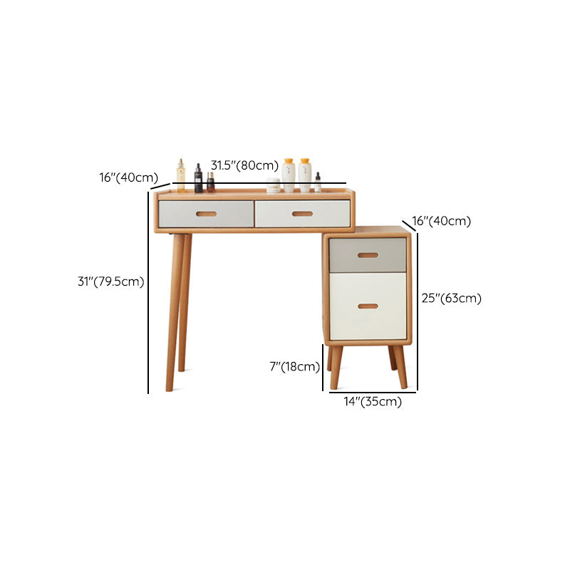 Solid Wood Vanity Table Drawers Simple Scandinavian Makeup Vanity Table