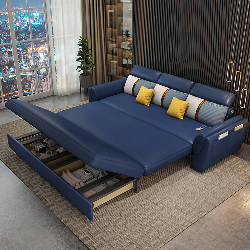 Blue Convertible Sofas Water Resistant Sofa Bed with Storage
