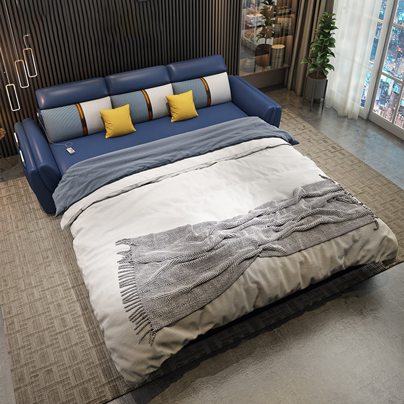 Blue Convertible Sofas Water Resistant Sofa Bed with Storage