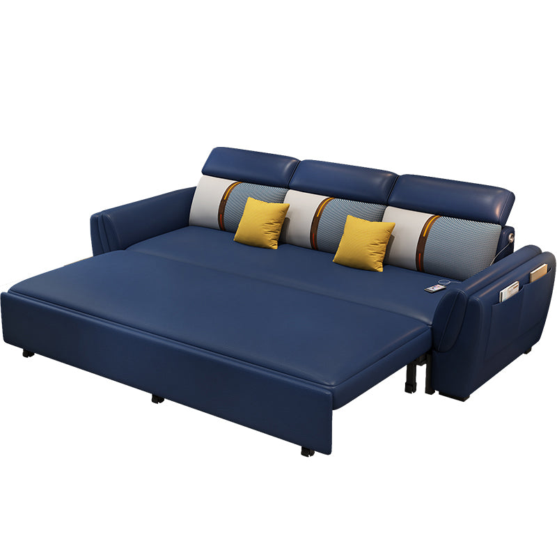 Blue Convertible Sofas Water Resistant Sofa Bed with Storage