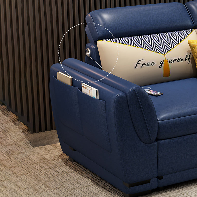 Blue Convertible Sofas Water Resistant Sofa Bed with Storage