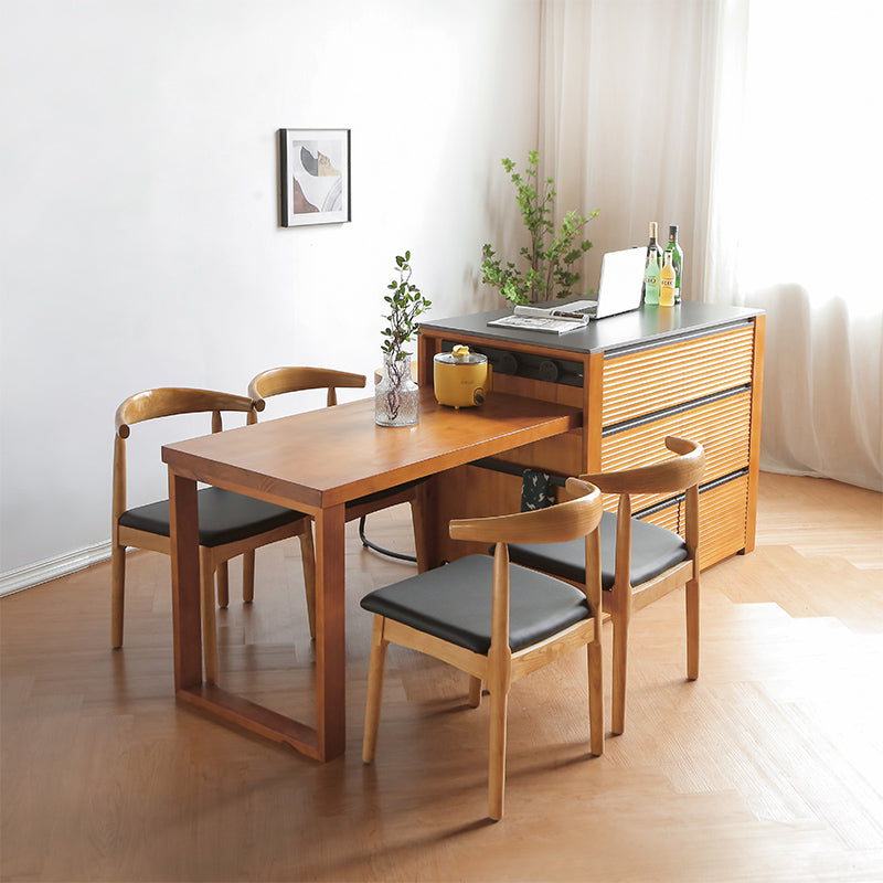 Modern Prep Table with Storage Cabinet Dining Room Island Table