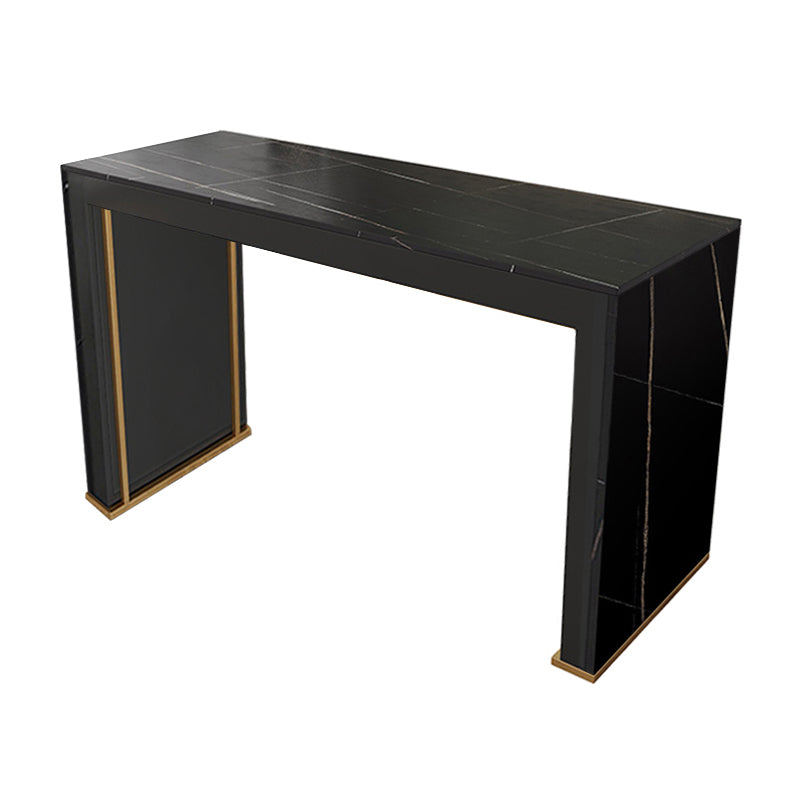 Modern Bar Pub Table Set 1/3 Pcs  Rectangle Stone Top Bar Table and Upholstered Stools