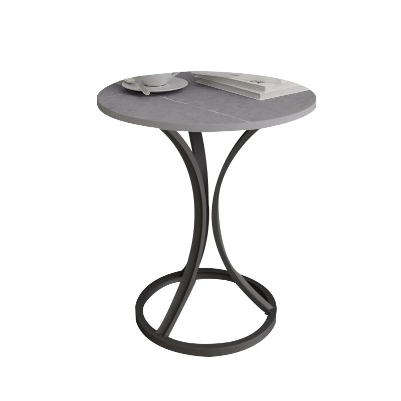 Glam Metal Side End Table Pedestal Round Sofa Side Accent Table