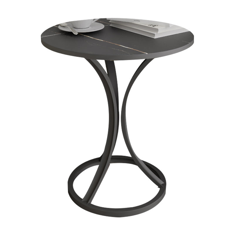 Glam Metal Side End Table Pedestal Round Sofa Side Accent Table