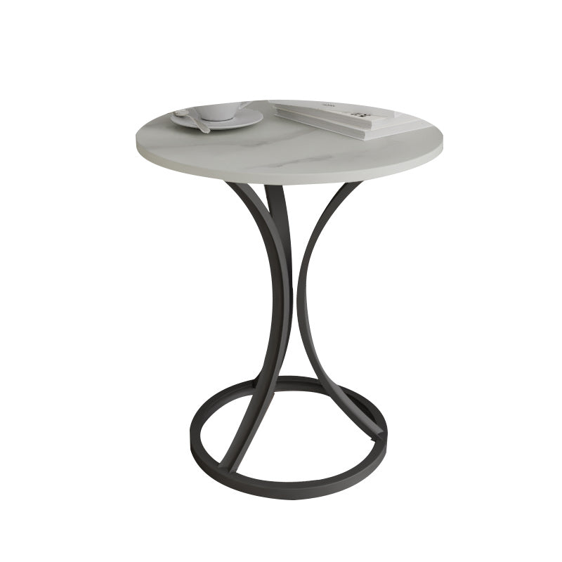 Glam Metal Side End Table Pedestal Round Sofa Side Accent Table