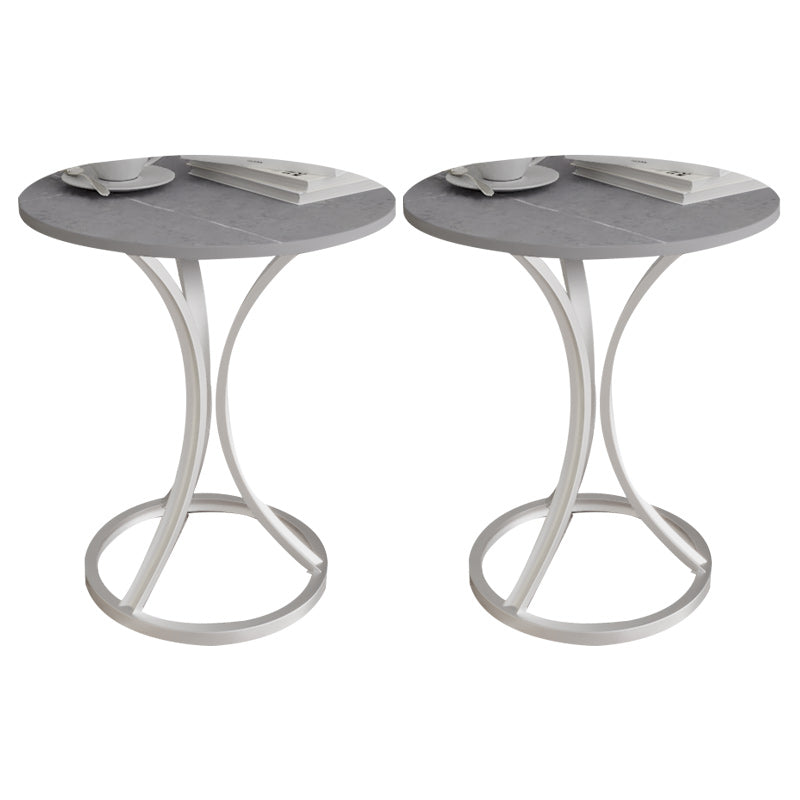 Glam Metal Side End Table Pedestal Round Sofa Side Accent Table