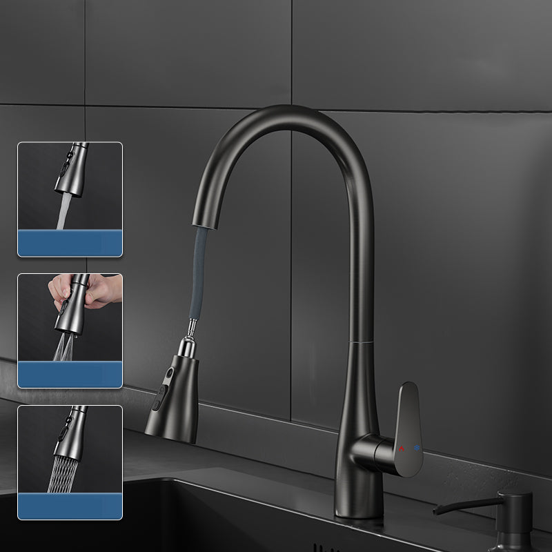 Touchless Sensor Kitchen Bar Faucet Swivel Spout with Pull Down Sprayer