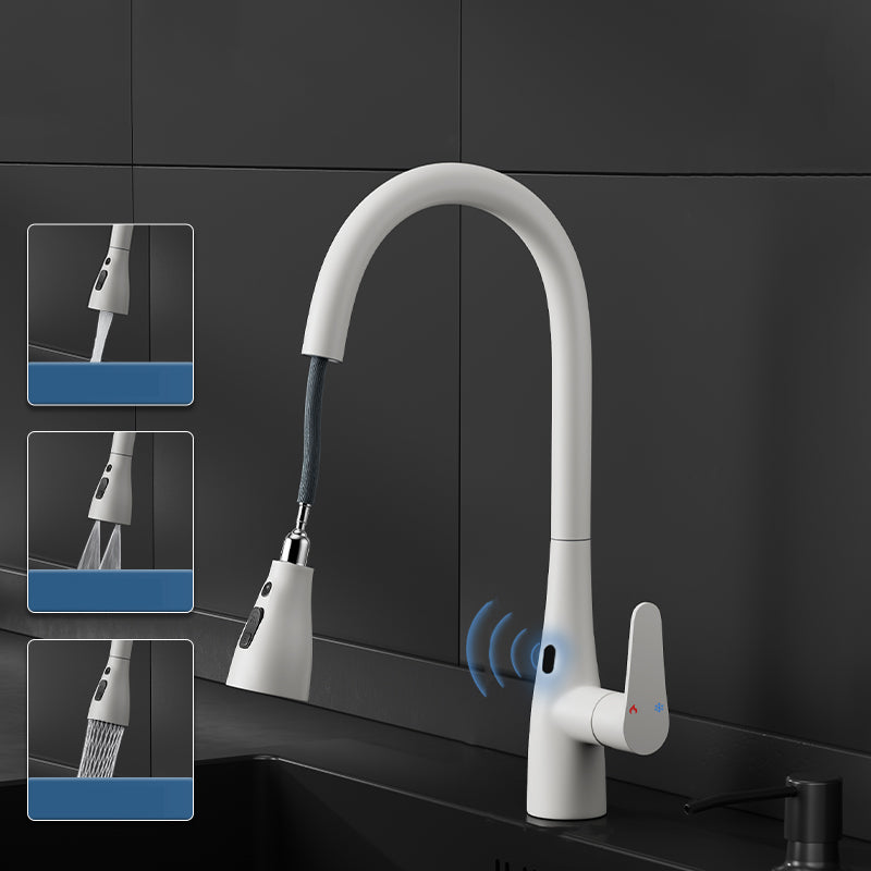 Touchless Sensor Kitchen Bar Faucet Swivel Spout with Pull Down Sprayer