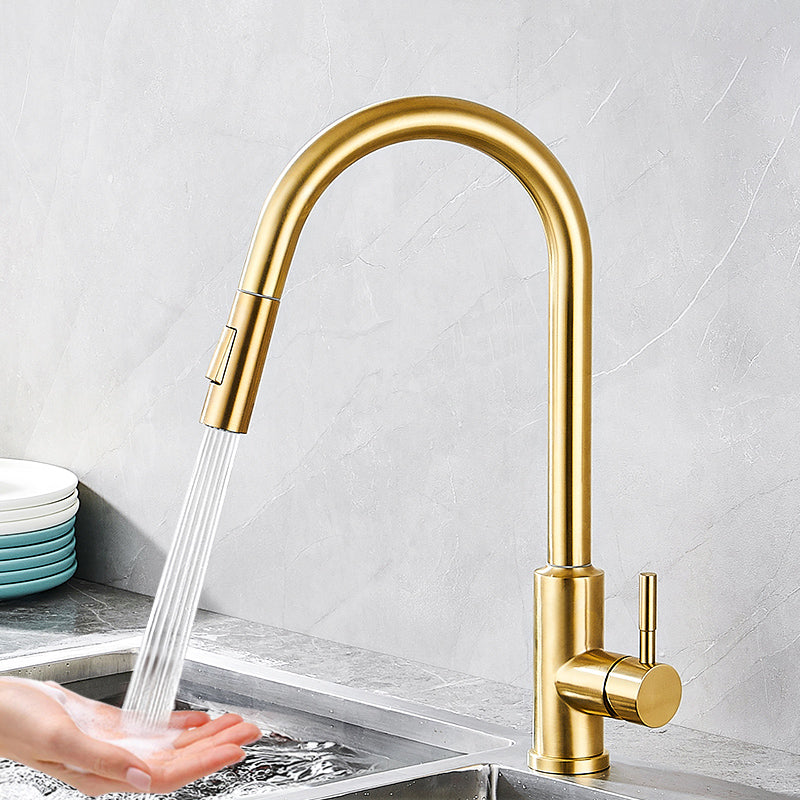 Touch Sensor Kitchen Sink Faucet Swivel Spout with Pull Down Sprayer