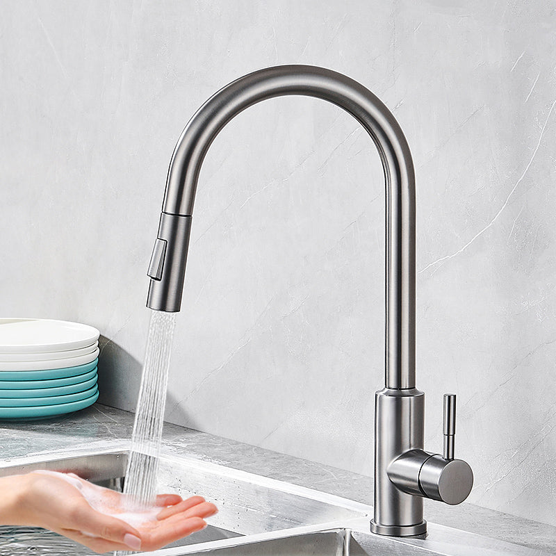 Touch Sensor Kitchen Sink Faucet Swivel Spout with Pull Down Sprayer