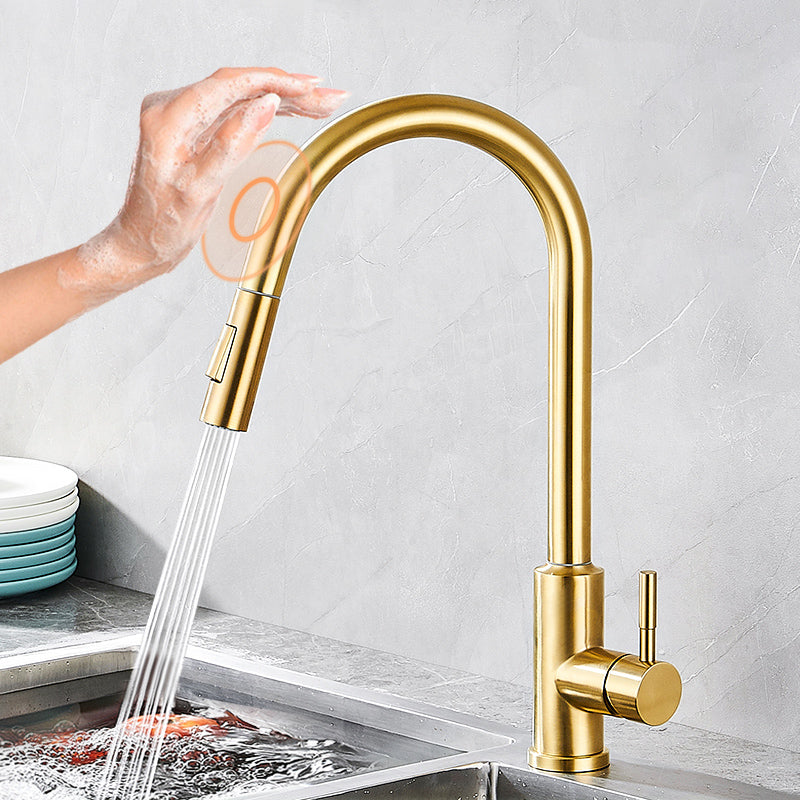 Touch Sensor Kitchen Sink Faucet Swivel Spout with Pull Down Sprayer