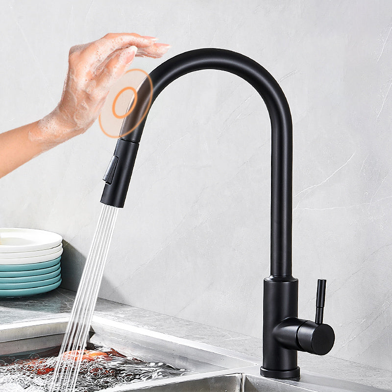 Touch Sensor Kitchen Sink Faucet Swivel Spout with Pull Down Sprayer