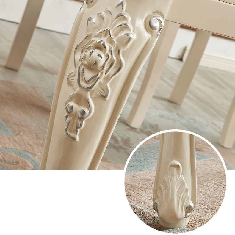 Faux Marble Dining Table Round 4 Legs Dining Site Table with Drop-Leaf