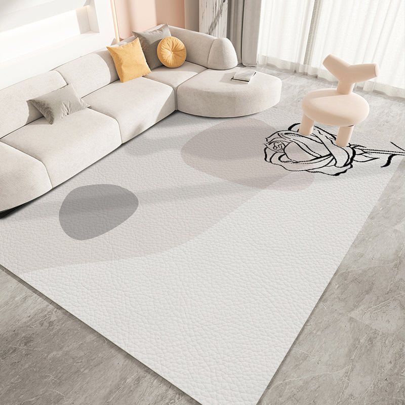 Nordic Style Rug Beige Polyester Carpet Stain Resistant Rug for Living Room