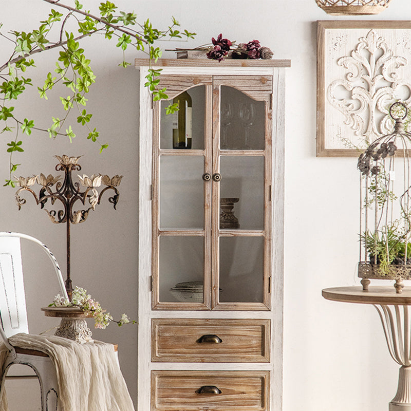 Industrial Cabinet Stain Resistant Distressed Wood Accent Cabinet