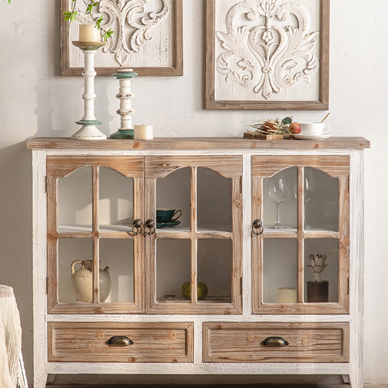 Industrial Cabinet Stain Resistant Distressed Wood Accent Cabinet