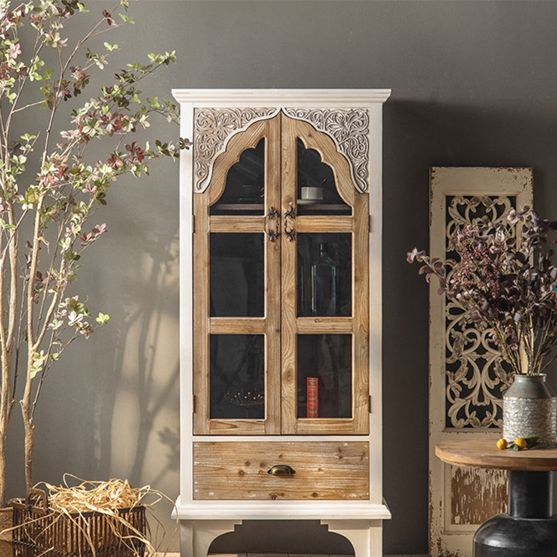 Industrial Cabinet Stain Resistant Distressed Wood Accent Cabinet