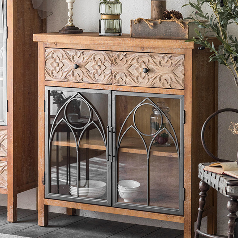 Industrial Cabinet Stain Resistant Distressed Wood Accent Cabinet