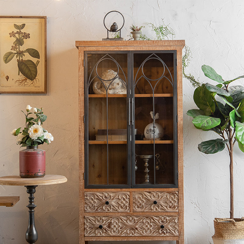 Industrial Cabinet Stain Resistant Distressed Wood Accent Cabinet