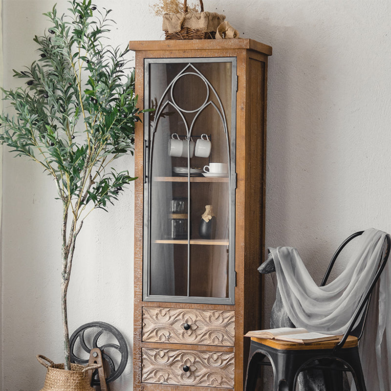 Industrial Cabinet Stain Resistant Distressed Wood Accent Cabinet