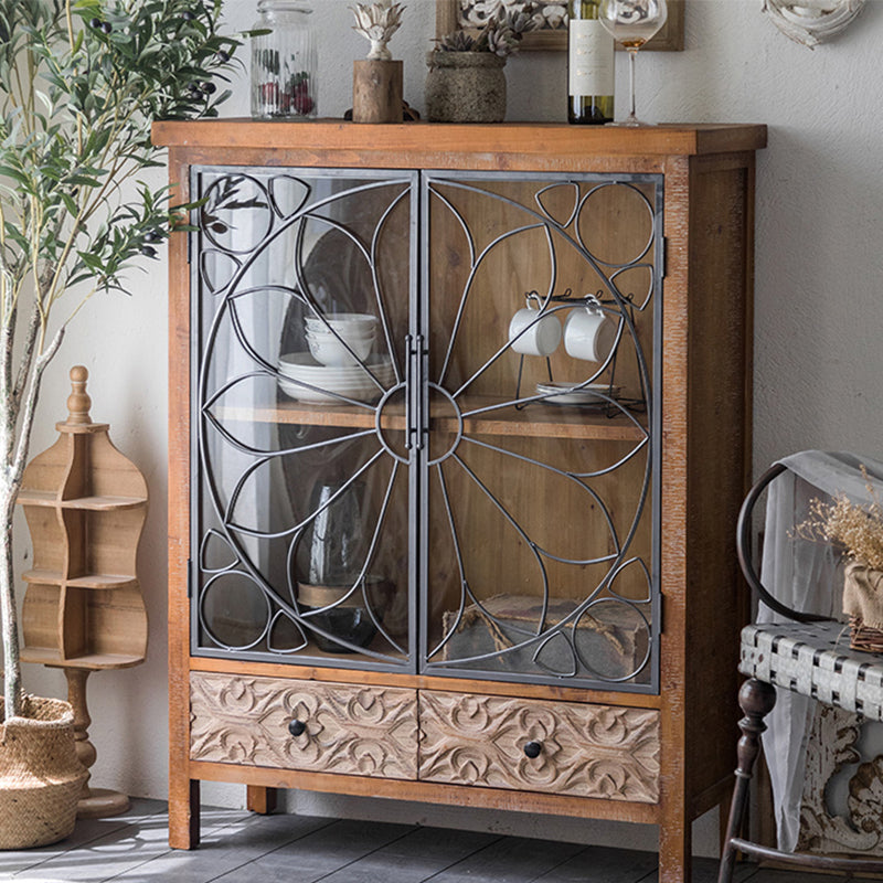 Industrial Cabinet Stain Resistant Distressed Wood Accent Cabinet