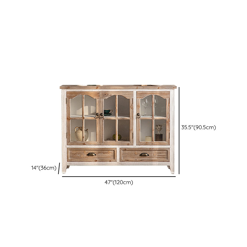 Industrial Cabinet Stain Resistant Distressed Wood Accent Cabinet