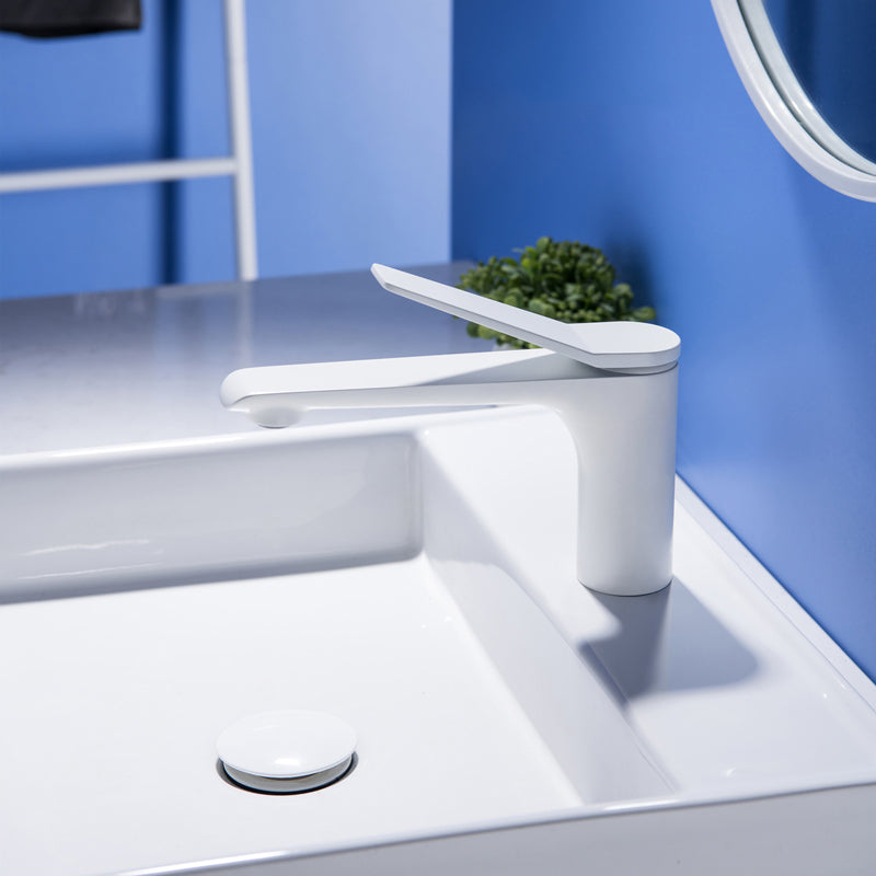 Circular Sink Faucet Scratch Resistant Single Lever Handle Vessel Sink Bathroom Faucet