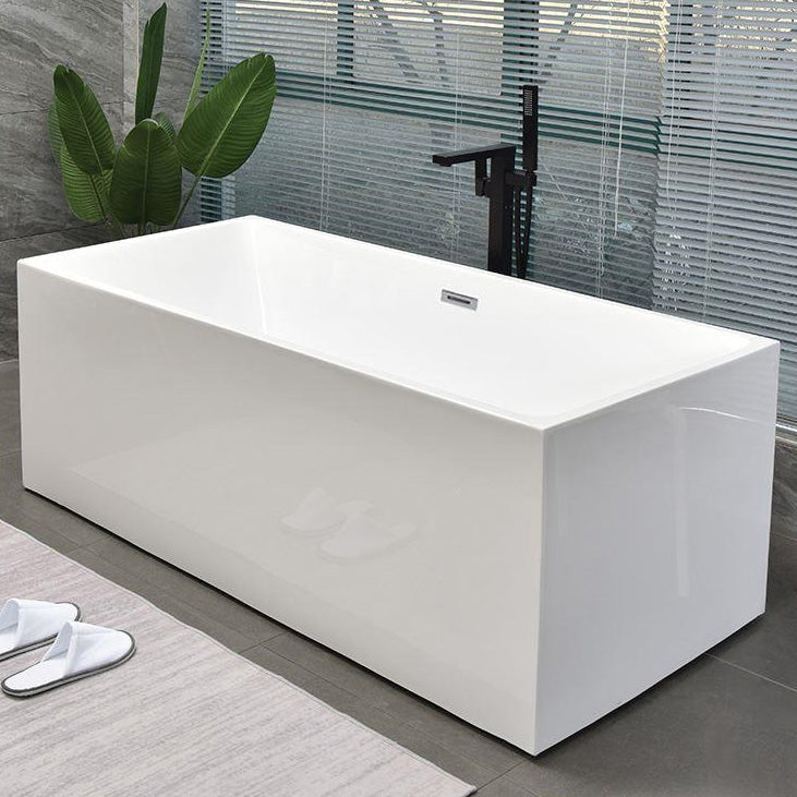 Back to Wall Bath Rectangular Antique Finish Soaking Modern Bath Tub