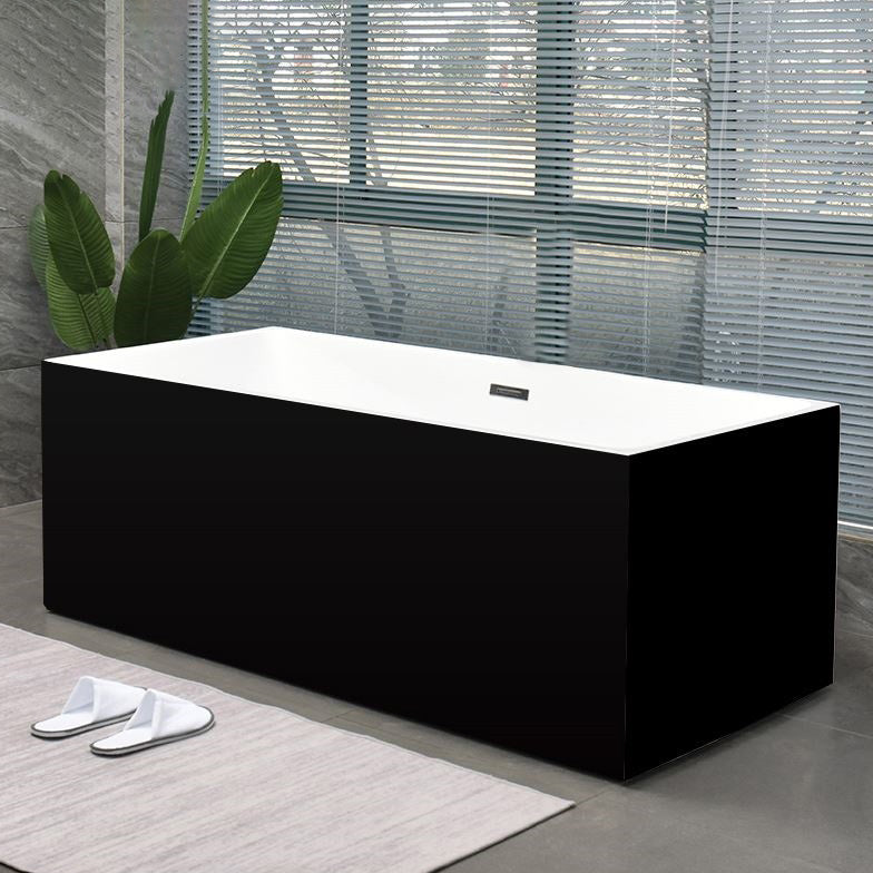 Back to Wall Bath Rectangular Antique Finish Soaking Modern Bath Tub