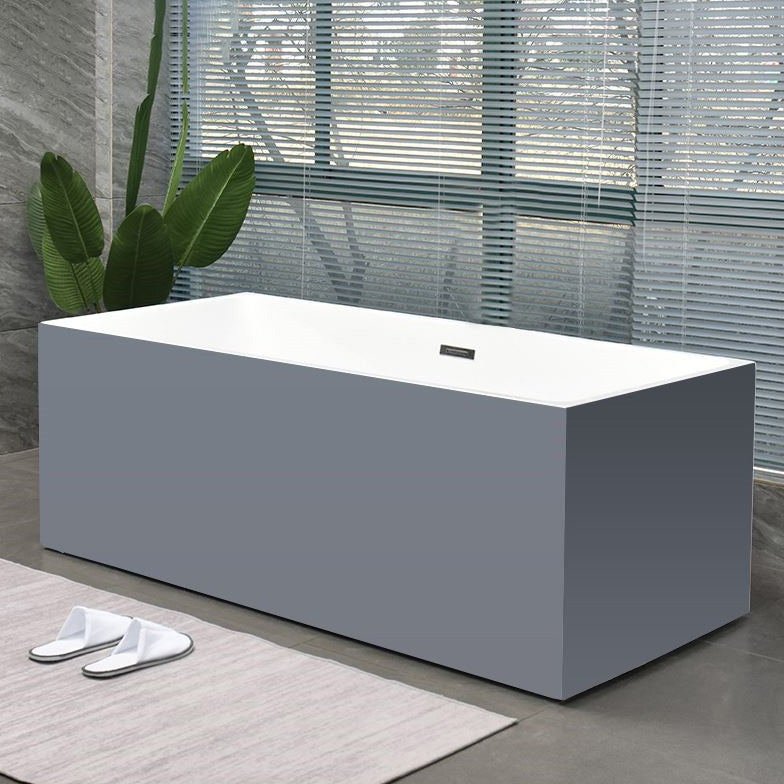 Back to Wall Bath Rectangular Antique Finish Soaking Modern Bath Tub