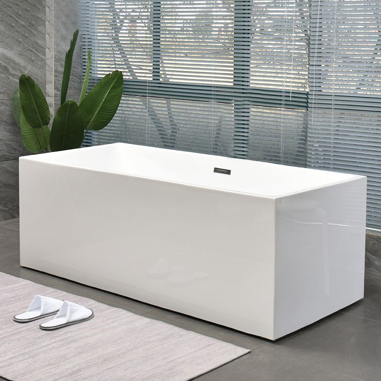 Back to Wall Bath Rectangular Antique Finish Soaking Modern Bath Tub