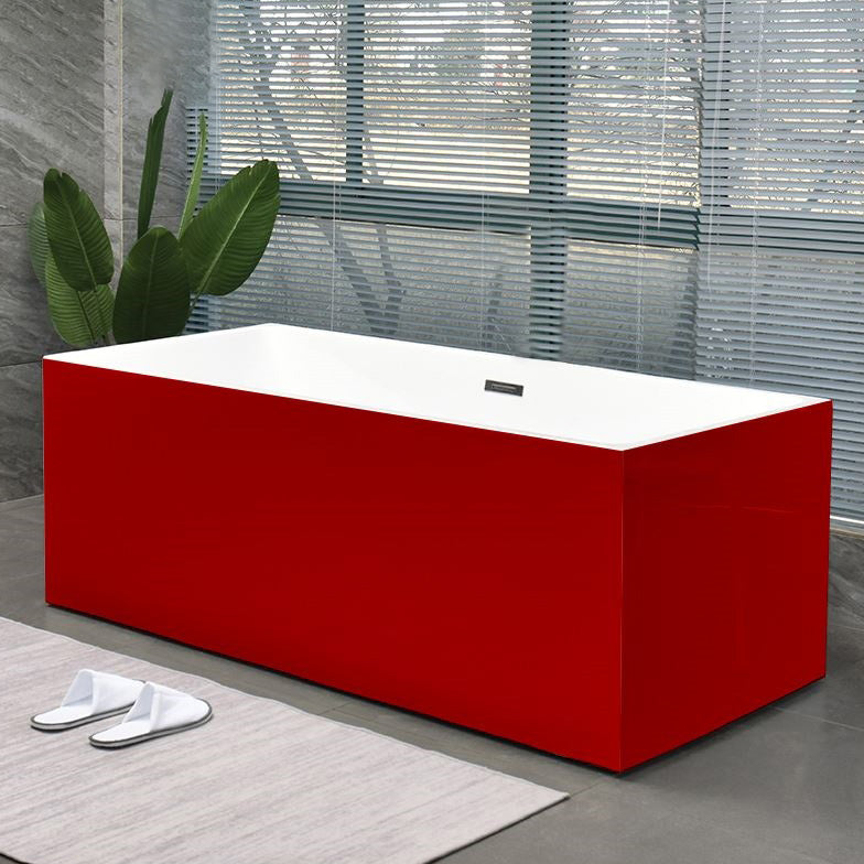 Back to Wall Bath Rectangular Antique Finish Soaking Modern Bath Tub