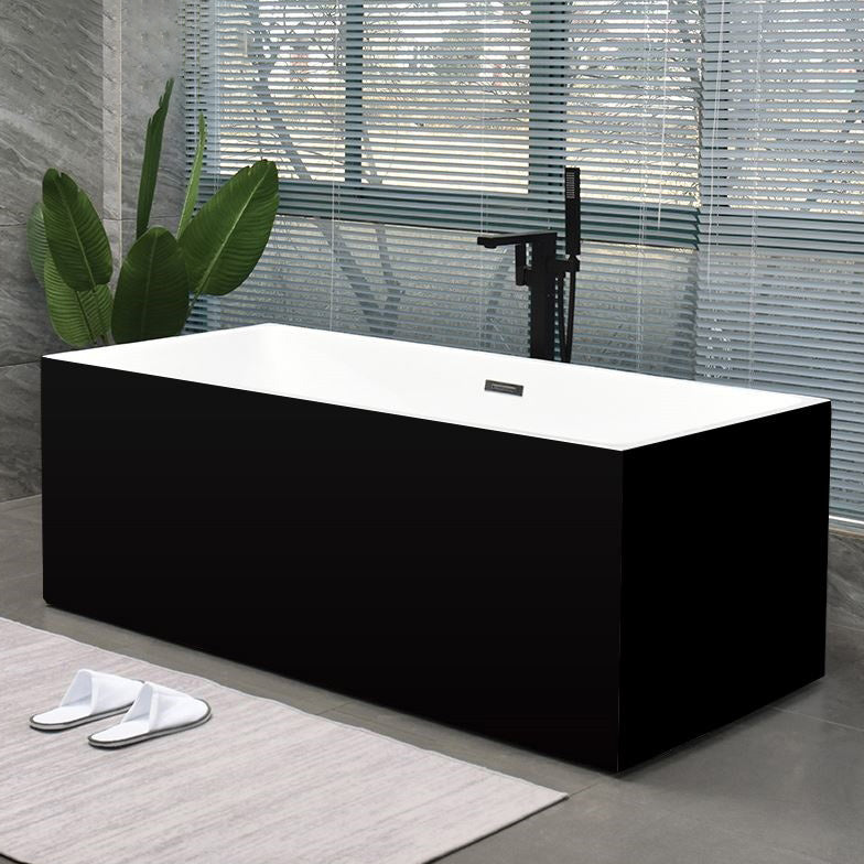 Back to Wall Bath Rectangular Antique Finish Soaking Modern Bath Tub