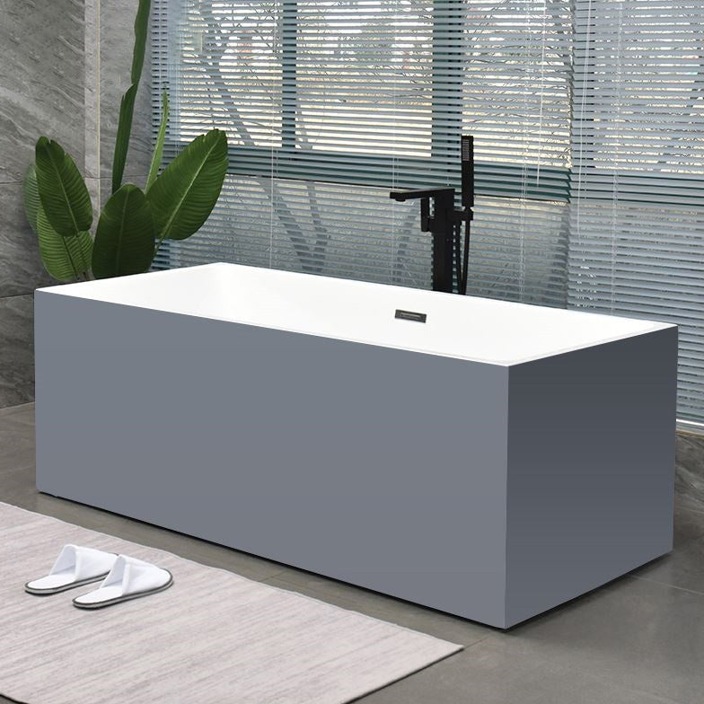 Back to Wall Bath Rectangular Antique Finish Soaking Modern Bath Tub