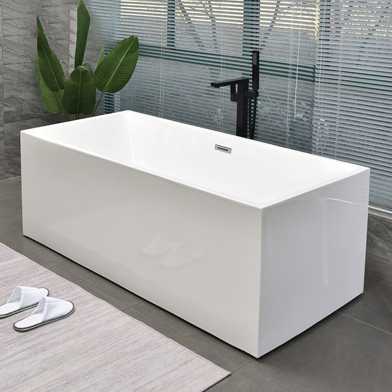 Back to Wall Bath Rectangular Antique Finish Soaking Modern Bath Tub