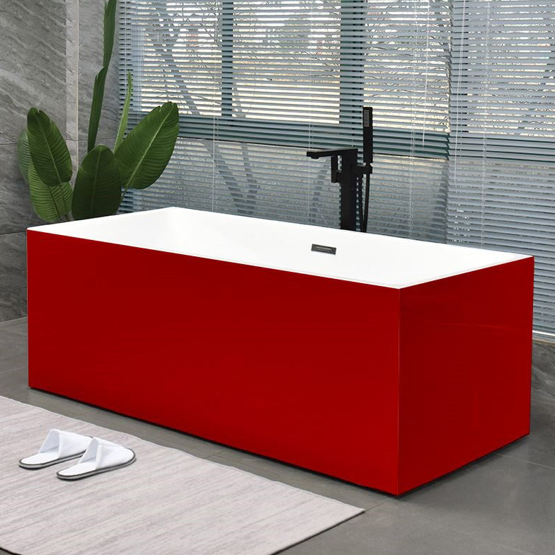 Back to Wall Bath Rectangular Antique Finish Soaking Modern Bath Tub