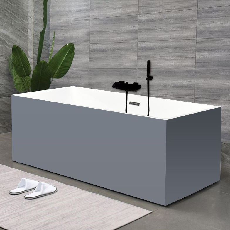 Back to Wall Bath Rectangular Antique Finish Soaking Modern Bath Tub