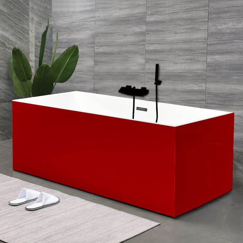 Back to Wall Bath Rectangular Antique Finish Soaking Modern Bath Tub