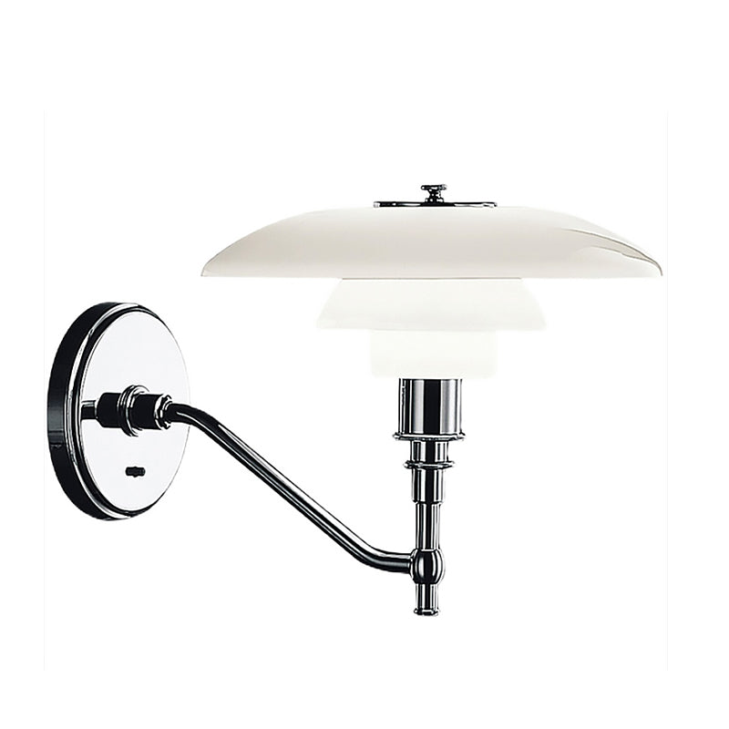 Industrial Glass Wall Lighting Ideas White Shade Wall Lamp for Living Room