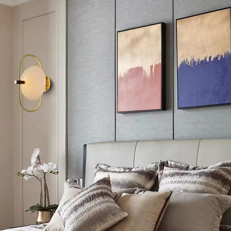 Post Modern Wall Sconce Metal & Glass 1 - Light Wall Light in Gold & Black