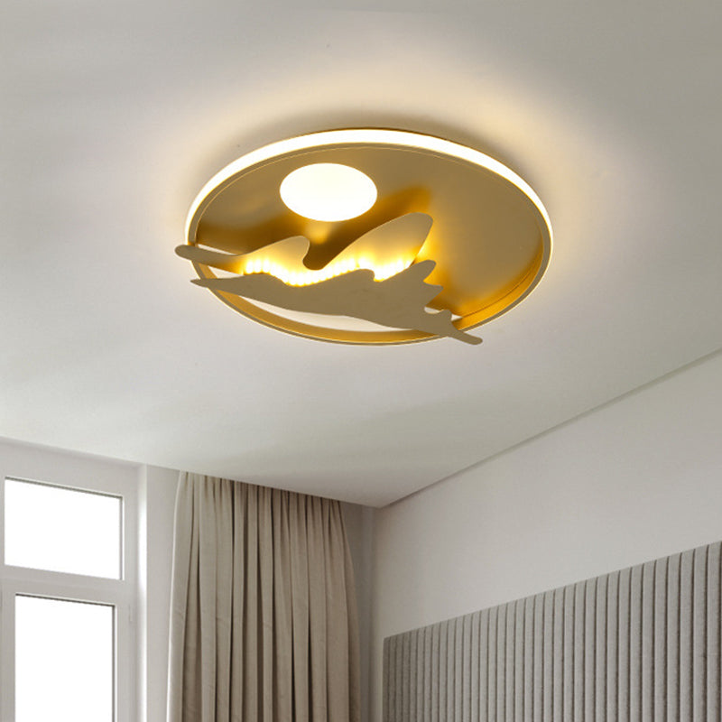Nordic Mountain/Starfish Acrylic Flush Light LED Flush Mount Recessed Lighting in Golden for Bedroom