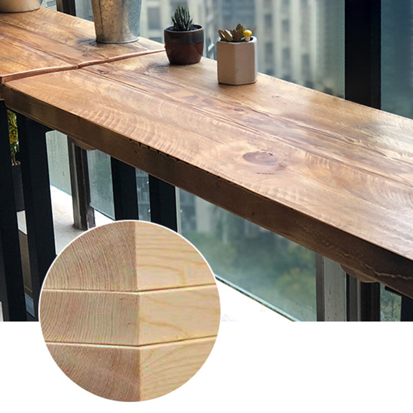 Industrial Style Bar Dining Table Rectangle Wooden Top Bar Wine Table