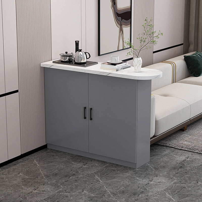 Modern Indoor Counter Table Faux Wood Bar Stool Table with Storage